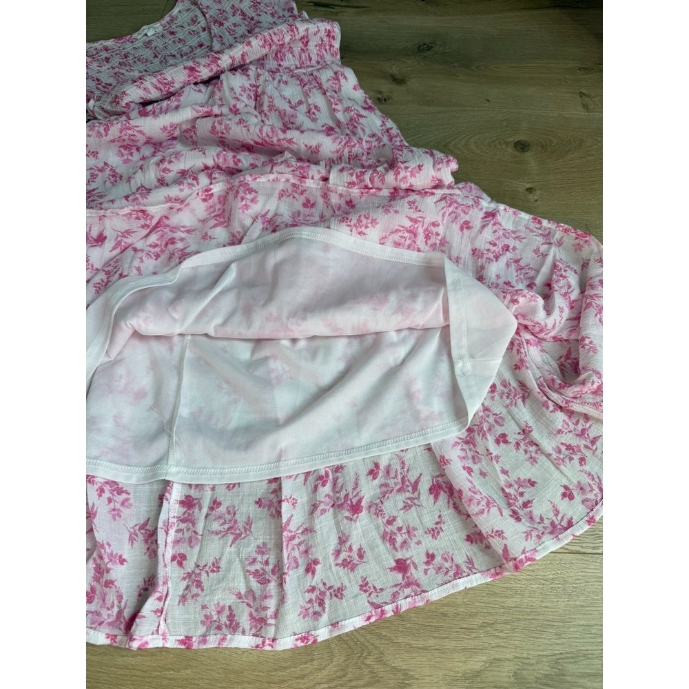 Anthropologie By The River Smocked Floral Dress Pink Cottagecore Feminine sz M - Picture 11 of 13